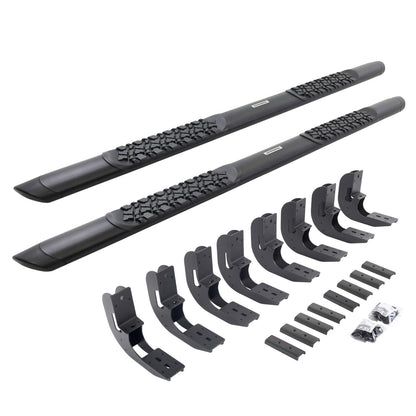 V3 Series Aluminum 5 Inch Elipse Side Steps with Mounting Brackets Textured Black 2019-2026 Silverado/Sierra 1500/2500 HD Go Rhino