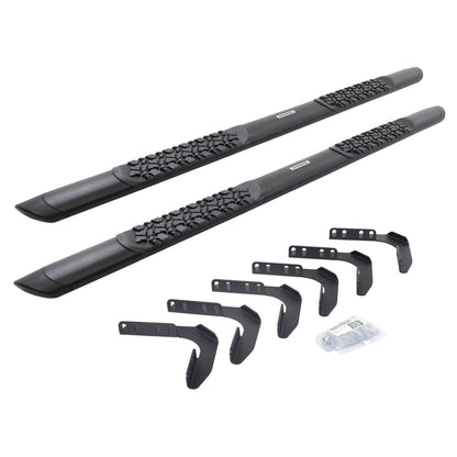 V3 Series Aluminum 5 Inch Elipse Side Steps with Mounting Brackets Textured Black 1999-2016 Ford F-250/F-350 Crew Cab Go Rhino