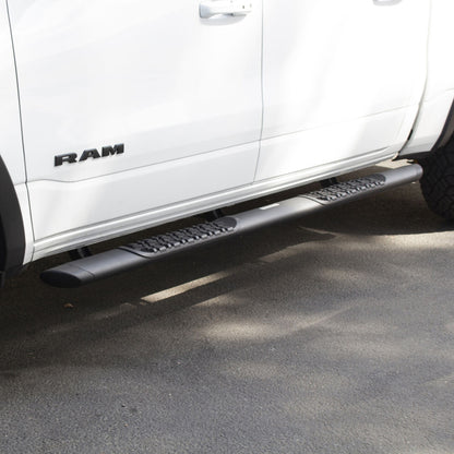V3 Series Aluminum 5 Inch Elipse Side Steps with Mounting Brackets Textured Black 2019-2026 Ram 1500 Crew Cab Go Rhino-1