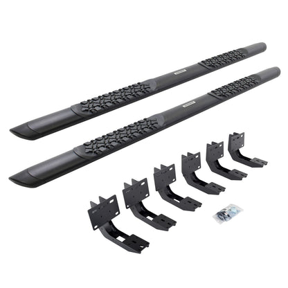 V3 Series Aluminum 5 Inch Elipse Side Steps with Mounting Brackets Textured Black 2019-2026 Ram 1500 Extended Cab Go Rhino