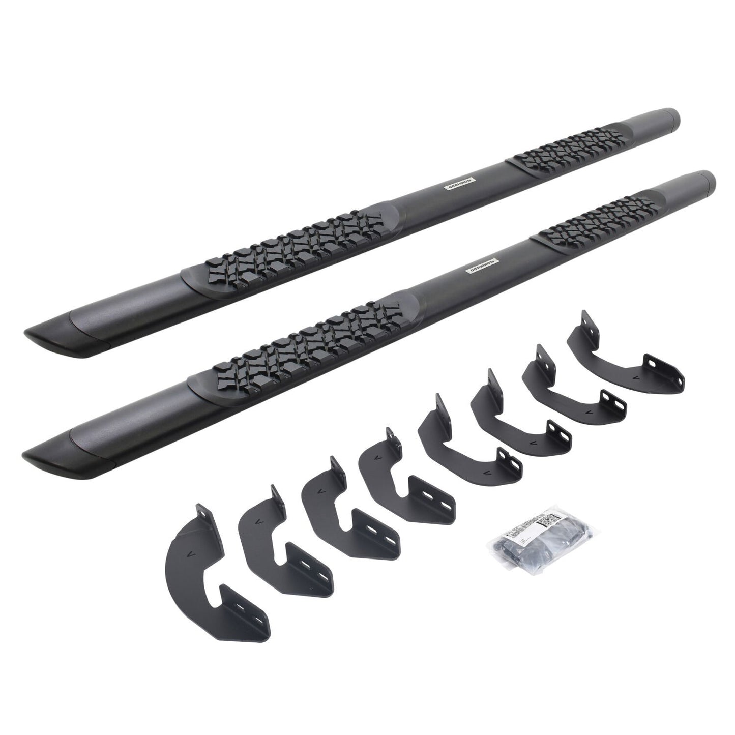 V3 Series Aluminum 5 Inch Elipse Side Steps with Mounting Brackets Textured Black 2007-2021 Toyota Tundra Extended Cab Go Rhino-1