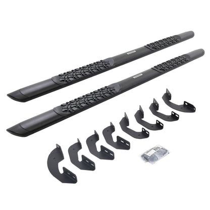 V3 Series Aluminum 5 Inch Elipse Side Steps with Mounting Brackets Textured Black 2007-2021 Toyota Tundra Extended Cab Go Rhino-1