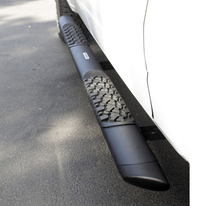 V3 Series Aluminum 5 Inch Elipse Side Steps with Mounting Brackets Textured Black 2007-2021 Toyota Tundra Extended Cab Go Rhino-3