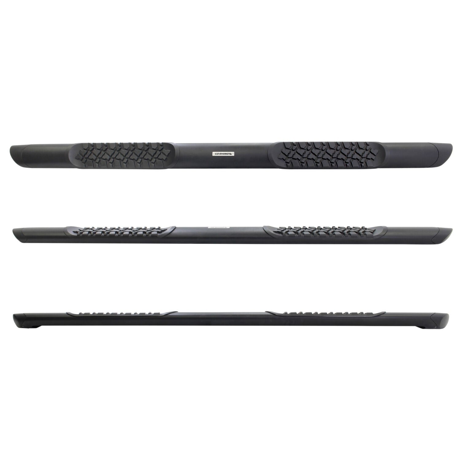 V3 Series Aluminum 5 Inch Elipse Side Steps with Mounting Brackets Textured Black 2007-2021 Toyota Tundra Extended Cab Go Rhino-5