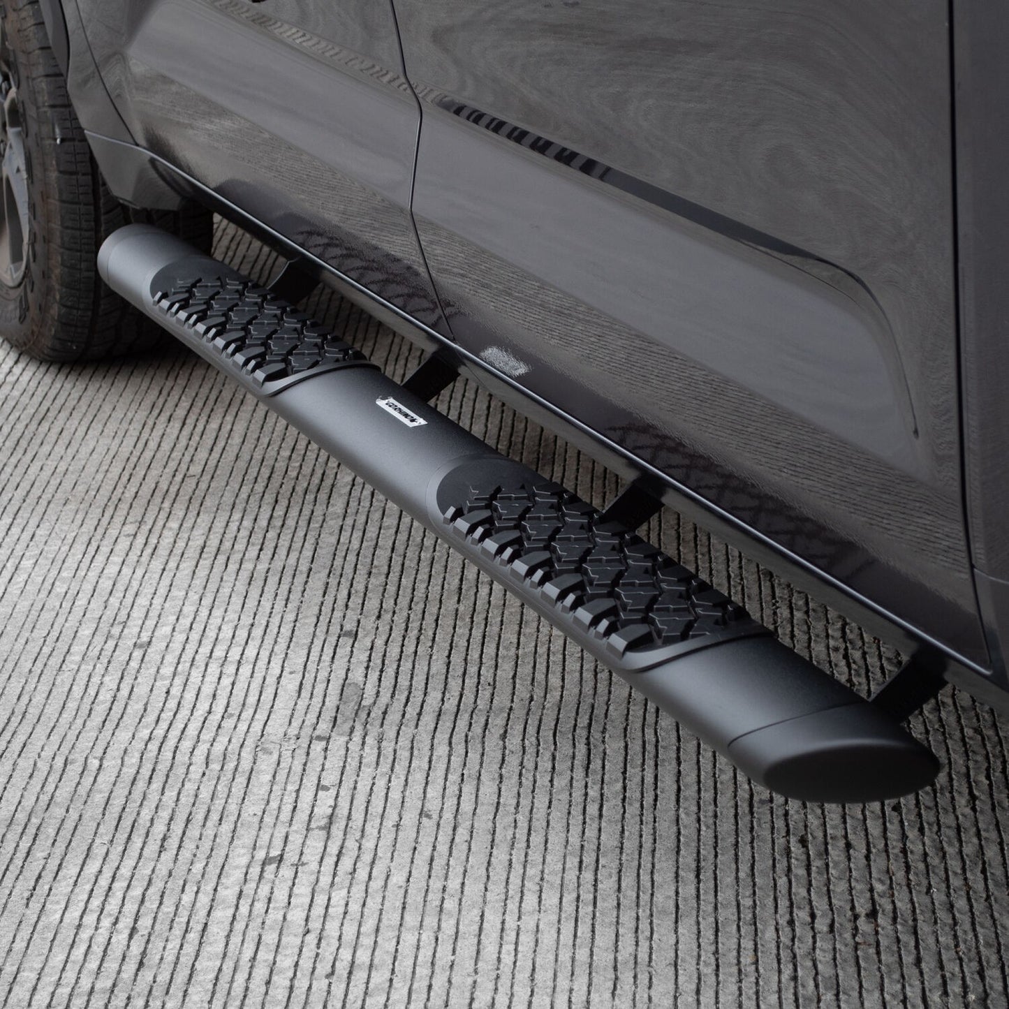 V3 Series Aluminum 5 Inch Elipse Side Steps with Mounting Brackets Textured Black 2022-2026 Toyota Tundra Crew Cab Go Rhino-1