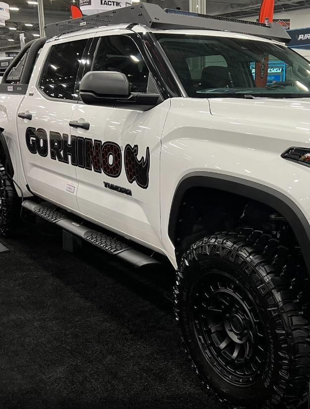 V3 Series Aluminum 5 Inch Elipse Side Steps with Mounting Brackets Textured Black 2022-2026 Toyota Tundra Crew Cab Go Rhino-5