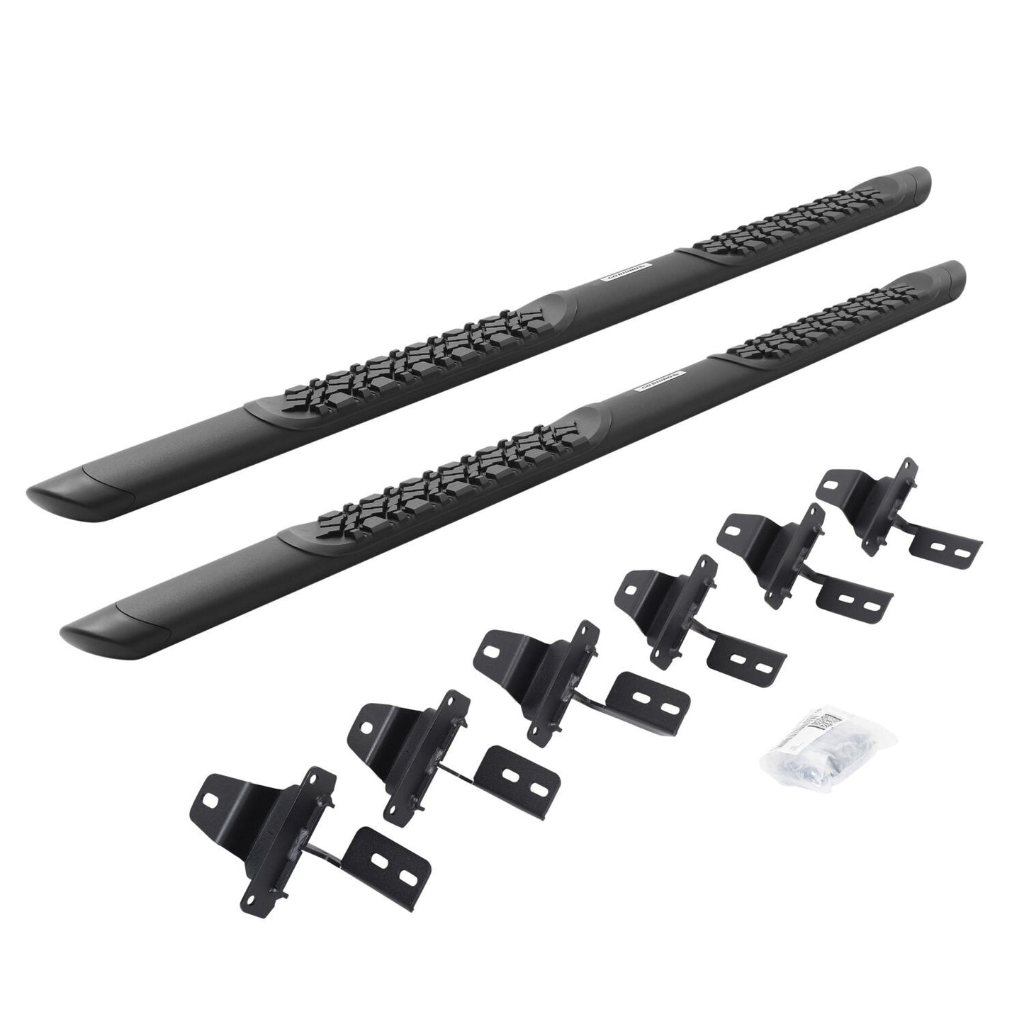 V3 Series Aluminum 5 Inch Elipse Side Steps with Mounting Brackets Textured Black 2018-2026 Jeep Wrangler Go Rhino