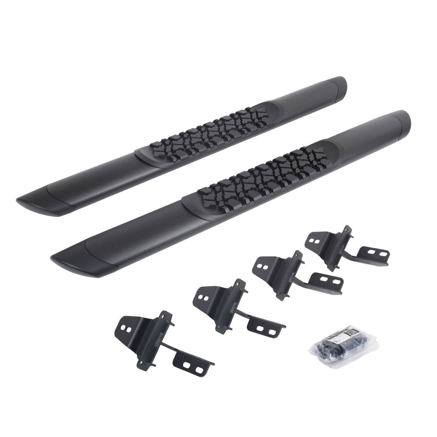 V3 Series Aluminum 5 Inch Elipse Side Steps with Mounting Brackets Textured Black For 2007-2018 Jeep Wrangler JK 2 door Go Rhino-1