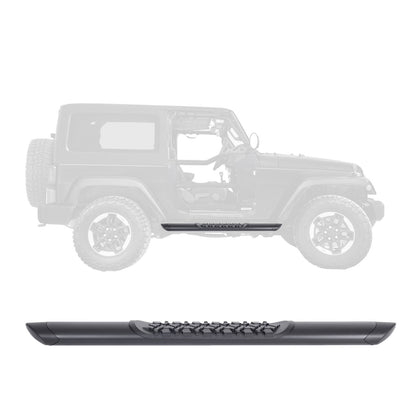 V3 Series Aluminum 5 Inch Elipse Side Steps with Mounting Brackets Textured Black For 2007-2018 Jeep Wrangler JK 2 door Go Rhino-5