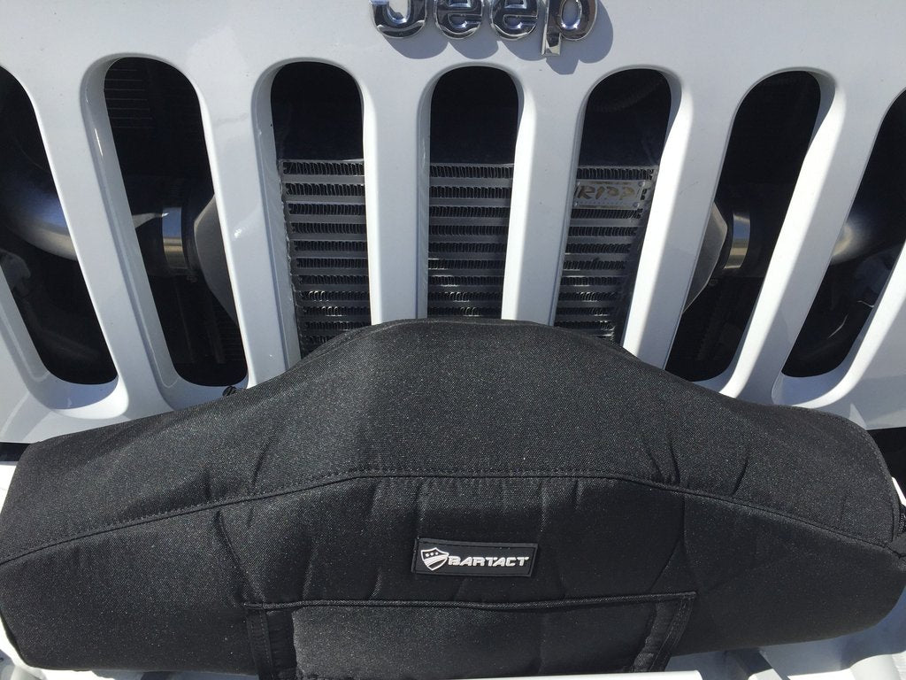 Winch Cover For Warn Zeon Winch Black Fabric Bartact-4