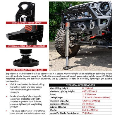 El Gato Hydraulic Jack Black Go Rhino-3