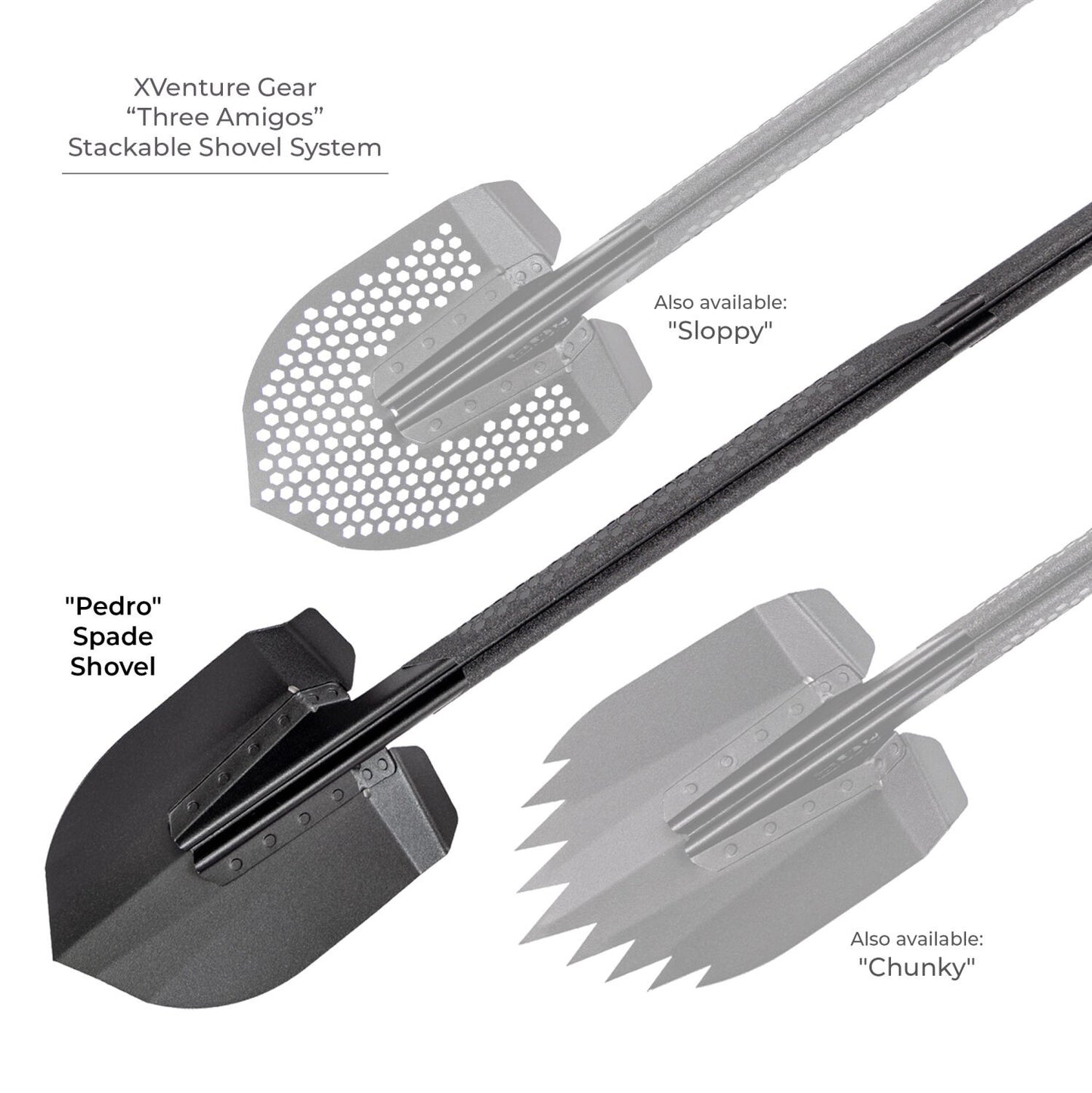 Xventure Gear Spade Stackable Shovel Textured Black Go Rhino-7