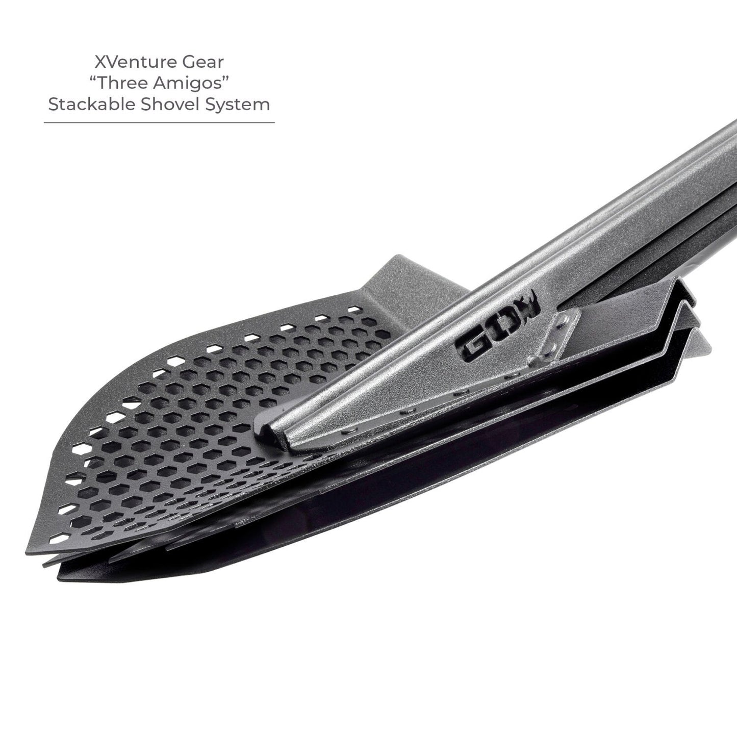Xventure Gear Sharktooth Stackable Shovel Textured Black Go Rhino-4
