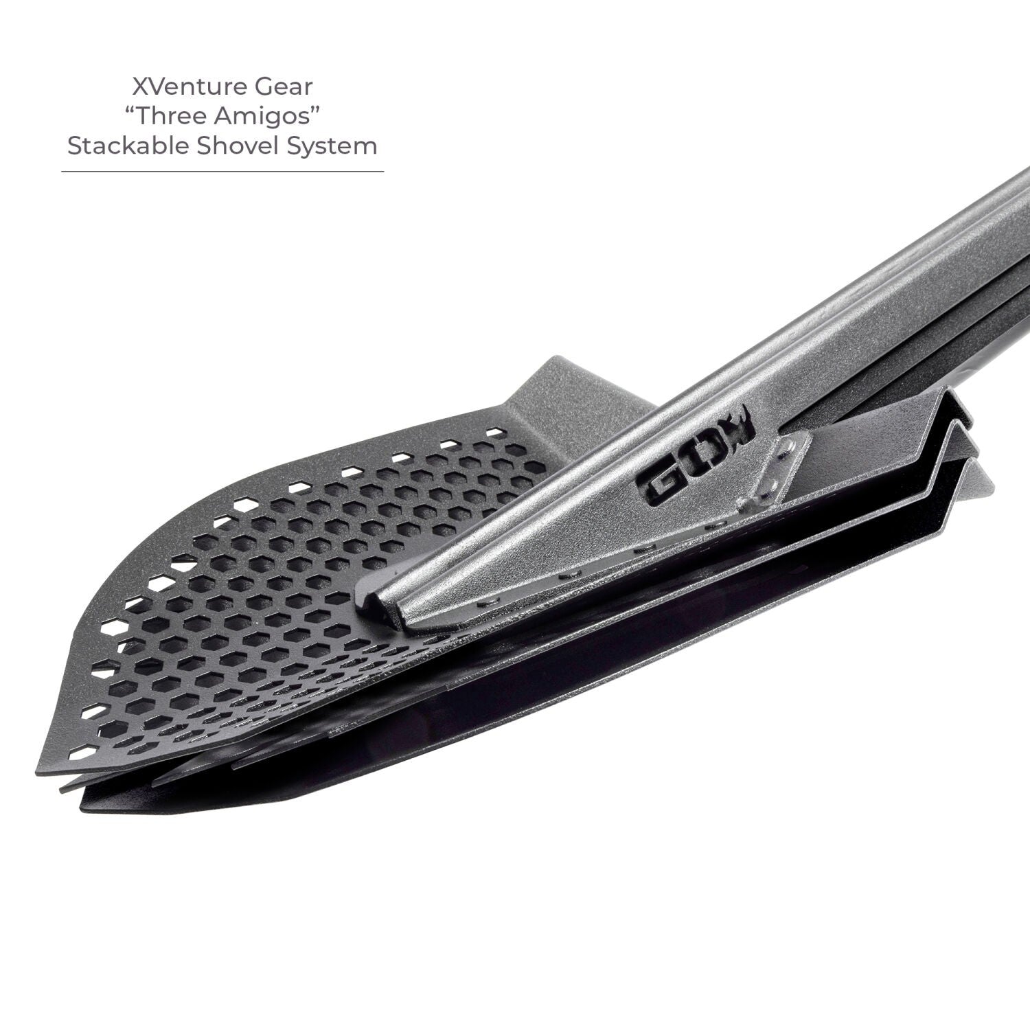 Xventure Gear Sharktooth Stackable Shovel Textured Black Go Rhino-4