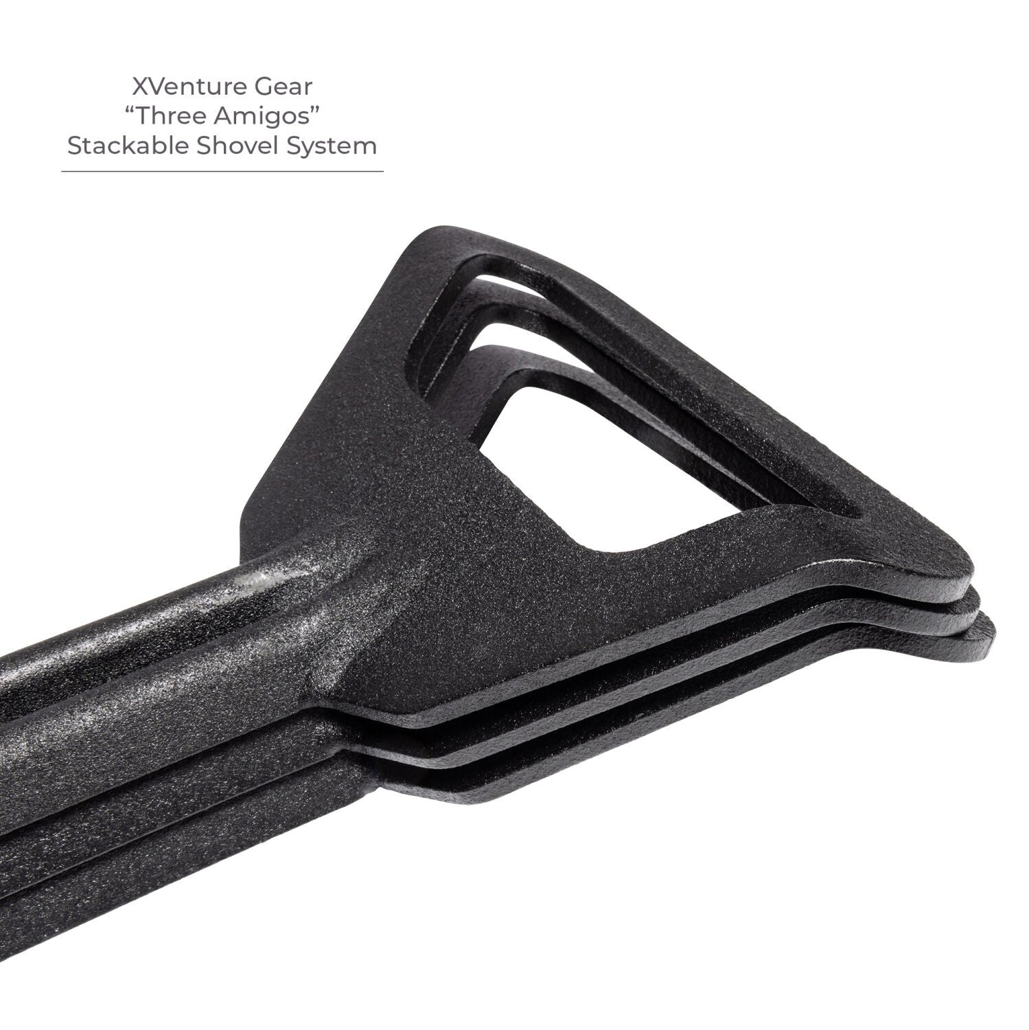 Xventure Gear Sharktooth Stackable Shovel Textured Black Go Rhino-5