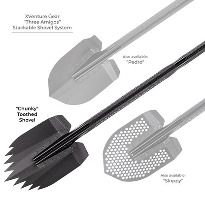 Xventure Gear Sharktooth Stackable Shovel Textured Black Go Rhino-7