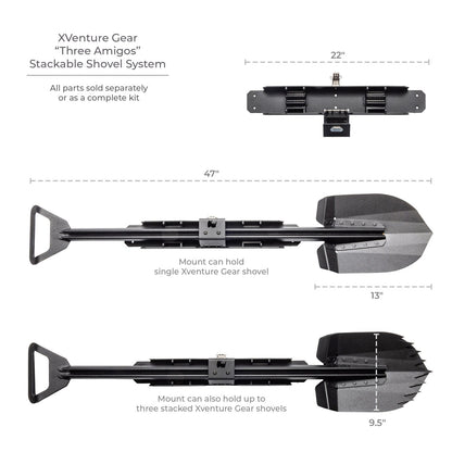 Xventure Gear Sharktooth Stackable Shovel Textured Black Go Rhino-8