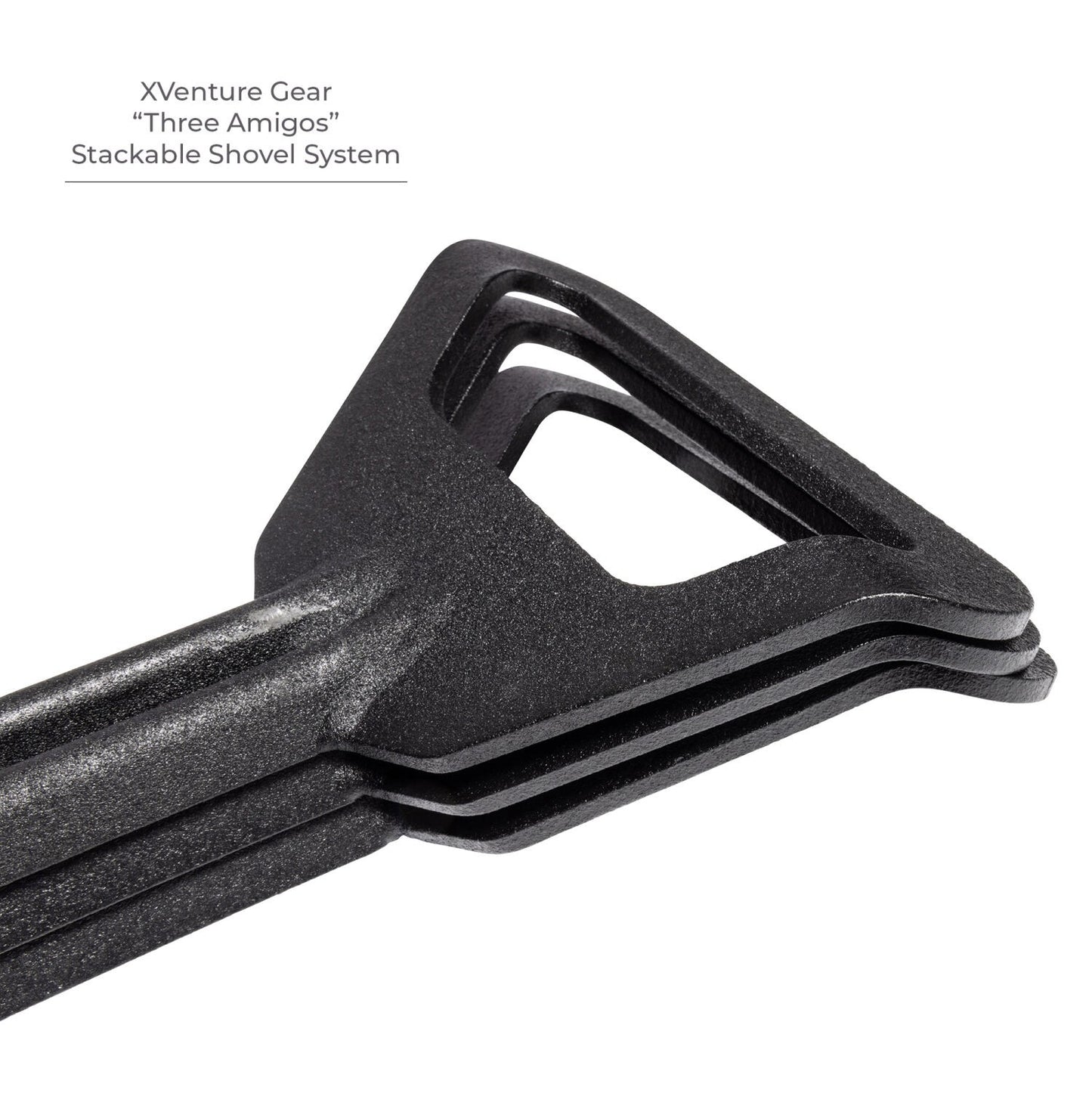 Xventure Gear Perforated Stackable Shovel Textured Black Go Rhino-5