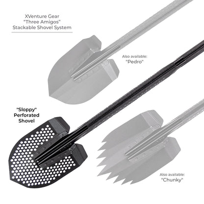 Xventure Gear Perforated Stackable Shovel Textured Black Go Rhino-7