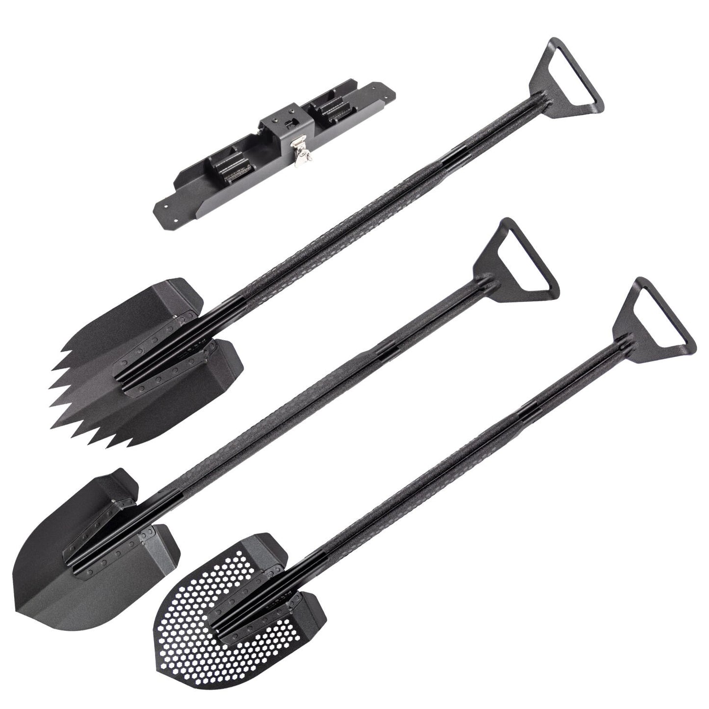Recovery Shovel Kit W/XRS/SRM Mounting Bracket TextBlck Go Rhino-2