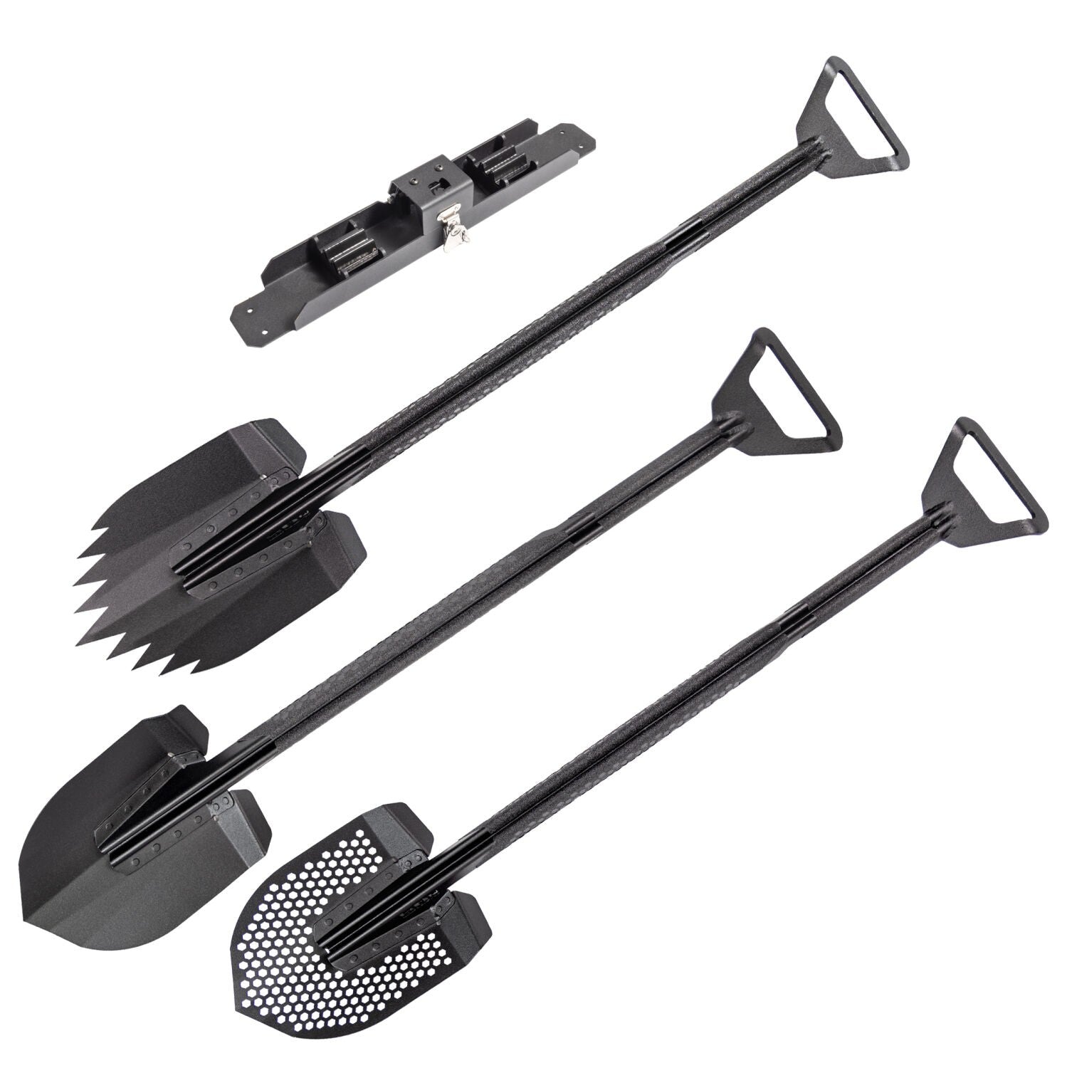 Recovery Shovel Kit W/XRS/SRM Mounting Bracket TextBlck Go Rhino-2