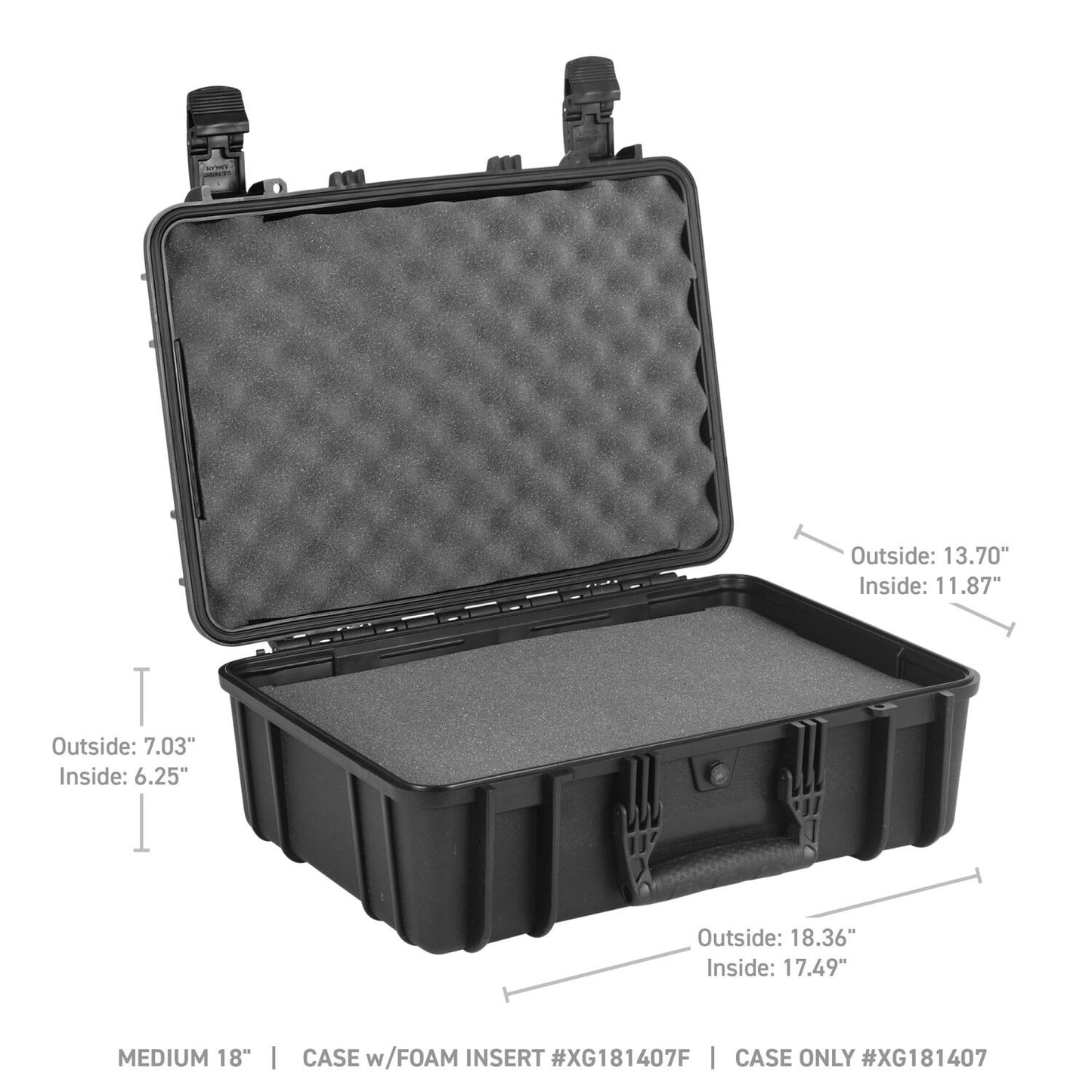 Xventure Gear Hard Case With Foam Medium Box 18 Inch Textured Black Go Rhino-5