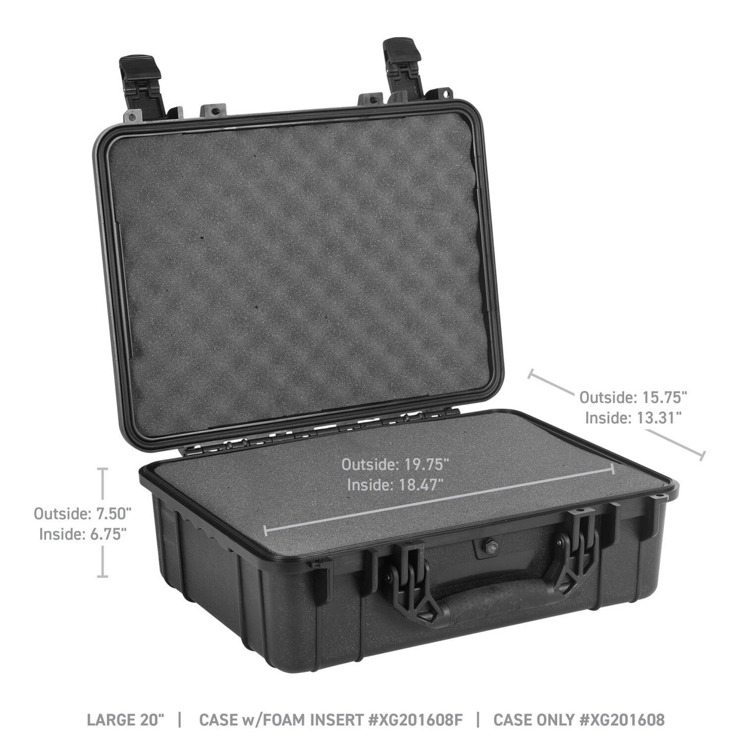 Xventure Gear Hard Case With Foam Large Box 20 Inch Textured Black Go Rhino-10
