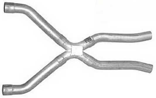 X-Pipe Kit Intermediate Pipe 2.5 in Crossover Incl Special Angled Rear Legs Natural 409 Stainless Steel Pypes Performance Exhaust