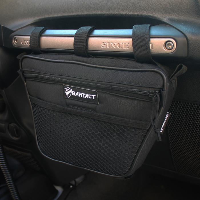 Passenger Dash Grab Handle Bag For Jeep All Wranglers Black Fabric Bartact
