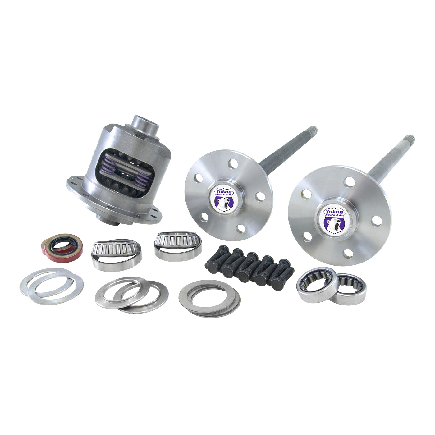 79-'93 Mustang Kit 28 Spline 5 Lug Axles W/ Duragrip Positraction 79-93 Mustang 28 Spline 5-Lug C/Clip Kit W/ Duragrip Yukon Gear & Axle