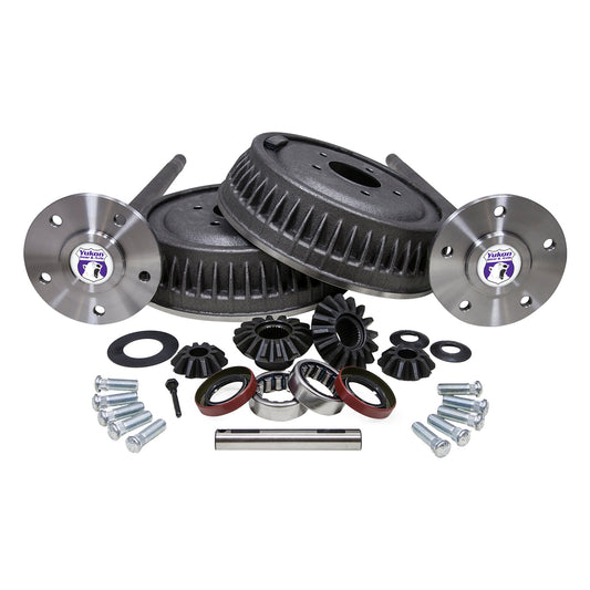 5 Lug Conversion Kit For 1963-1964 GM 12-Bolt Truck 30- Spline 12T '63-'64 5 Lug Rear Conv Kit W/Axles Spider Gears Drums Bearings & Studs 30 34 Inch 30 Spline 5X5 Yukon Gear & Axle