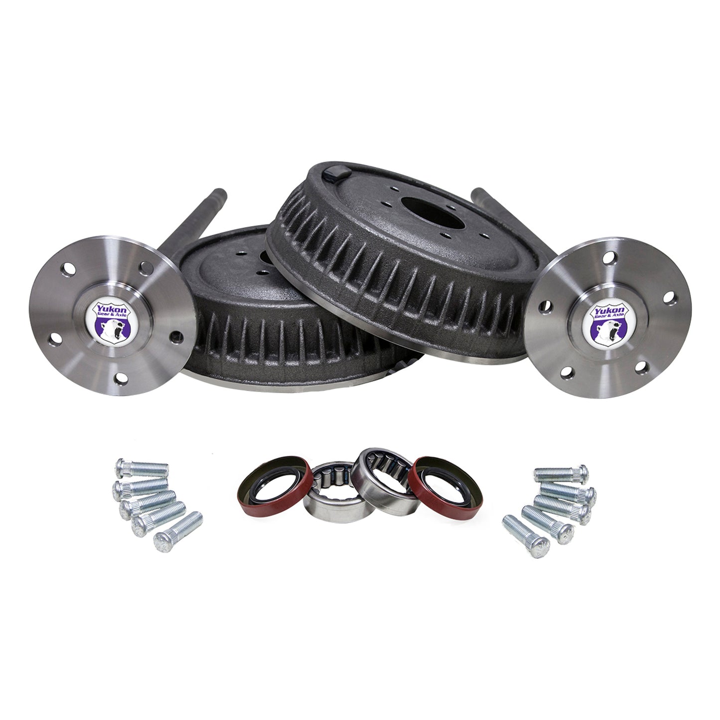 5 Lug Conversion Kit For 1965-1969 GM 12-Bolt Truck 12T '65-'69 5 Lug Rear Conversion Kit W/Axles Drums Bearings & Studs 30 34 Inch 30 Spline 5X5, Yukon Gear & Axle