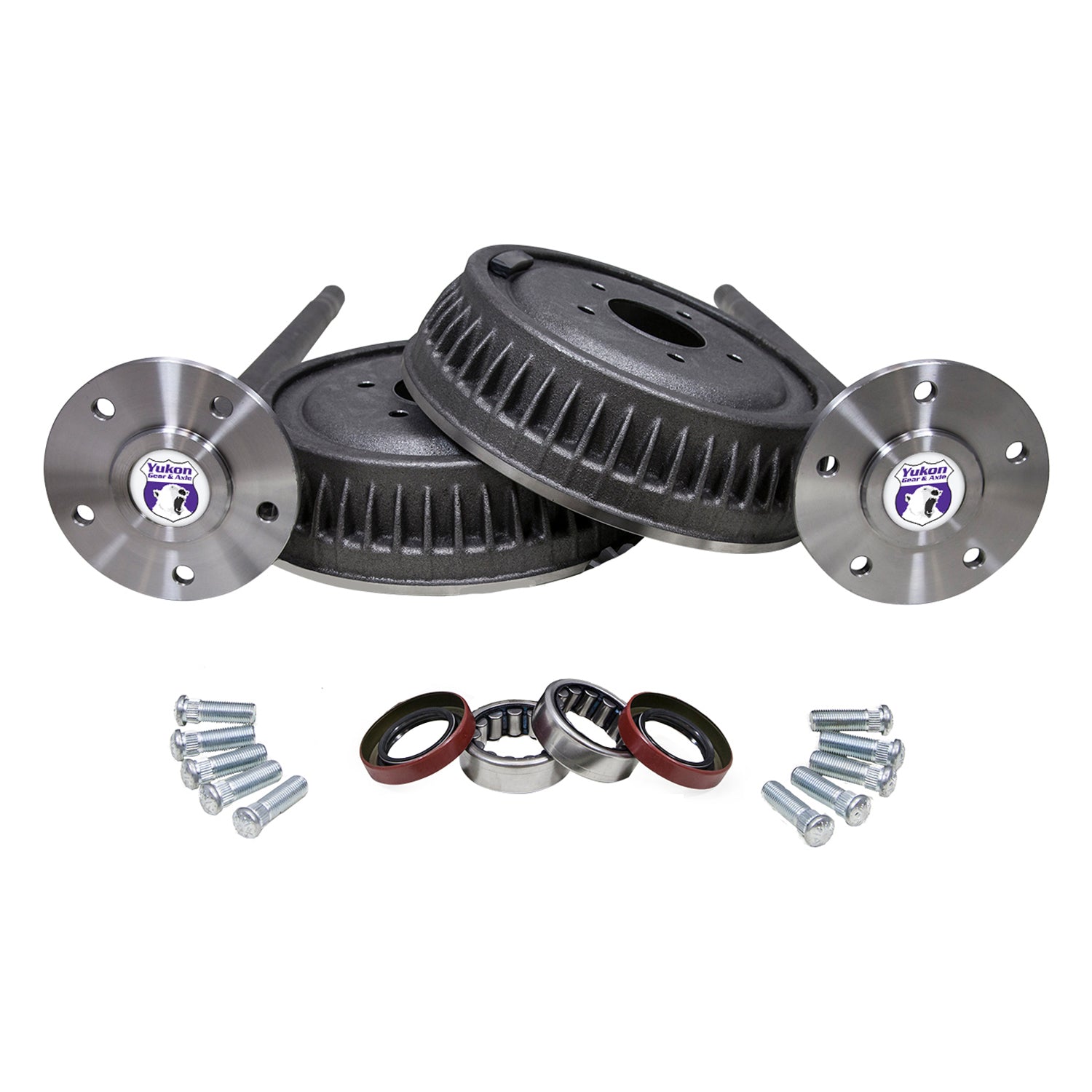 5 Lug Conversion Kit For 1965-1969 GM 12-Bolt Truck 12T '65-'69 5 Lug Rear Conversion Kit W/Axles Drums Bearings & Studs 30 34 Inch 30 Spline 5X5, Yukon Gear & Axle