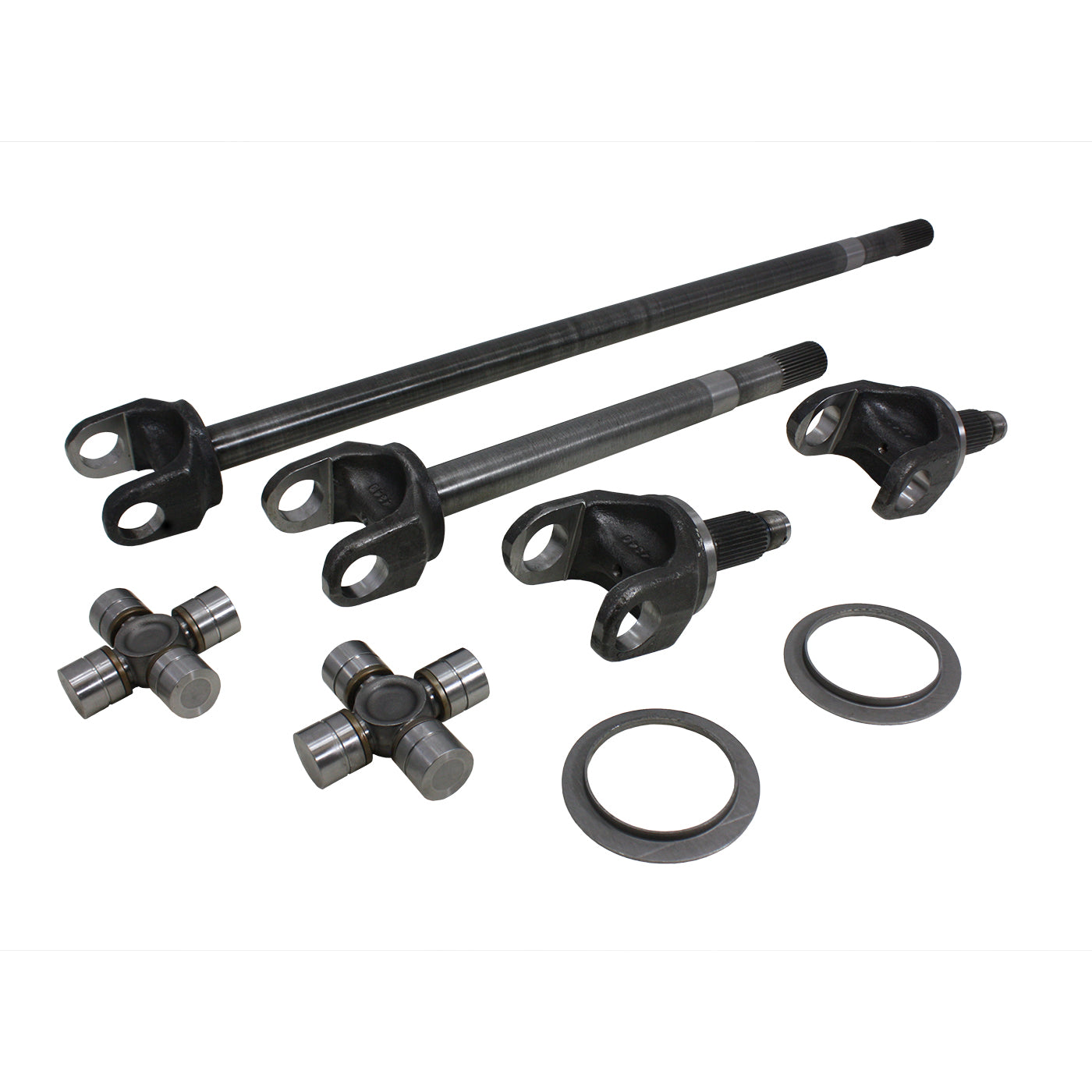 Chromoly Front Kit Chrylser 9.25 Diff 33/35 Spline 1555 U-Joints 9.25 Chy '10-'13 4340 Front Kit W/ 1555 U/Joint 33 Spline Inner& 35 Spline Outer Yukon Gear & Axle
