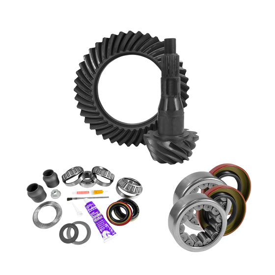 Yukon Gear & Axle 9.75 inch Ford 3.55 Rear Ring and Pinion Install Kit 2.99 inch OD Axle Bearings and Seals Yukon Gear & Axle