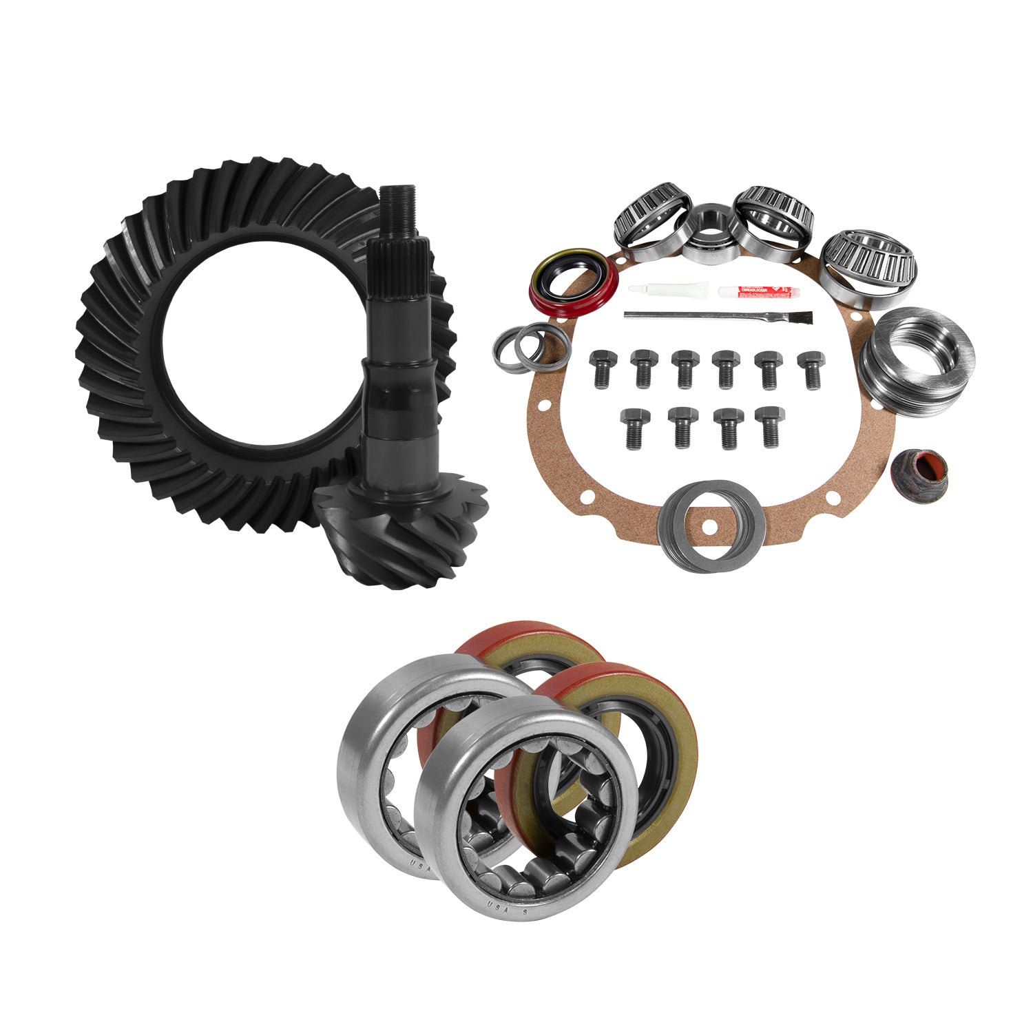 8.8 Inch Ford 3.27 Rear Ring & Pinion Install Kit 2.25 Inch OD Bearings & Seals 8.8 Ford 3.27 Rear R&P / Install Kit Package With Ak 1563 Bearings (2.25 Inch Od) Yukon Gear & Axle-5
