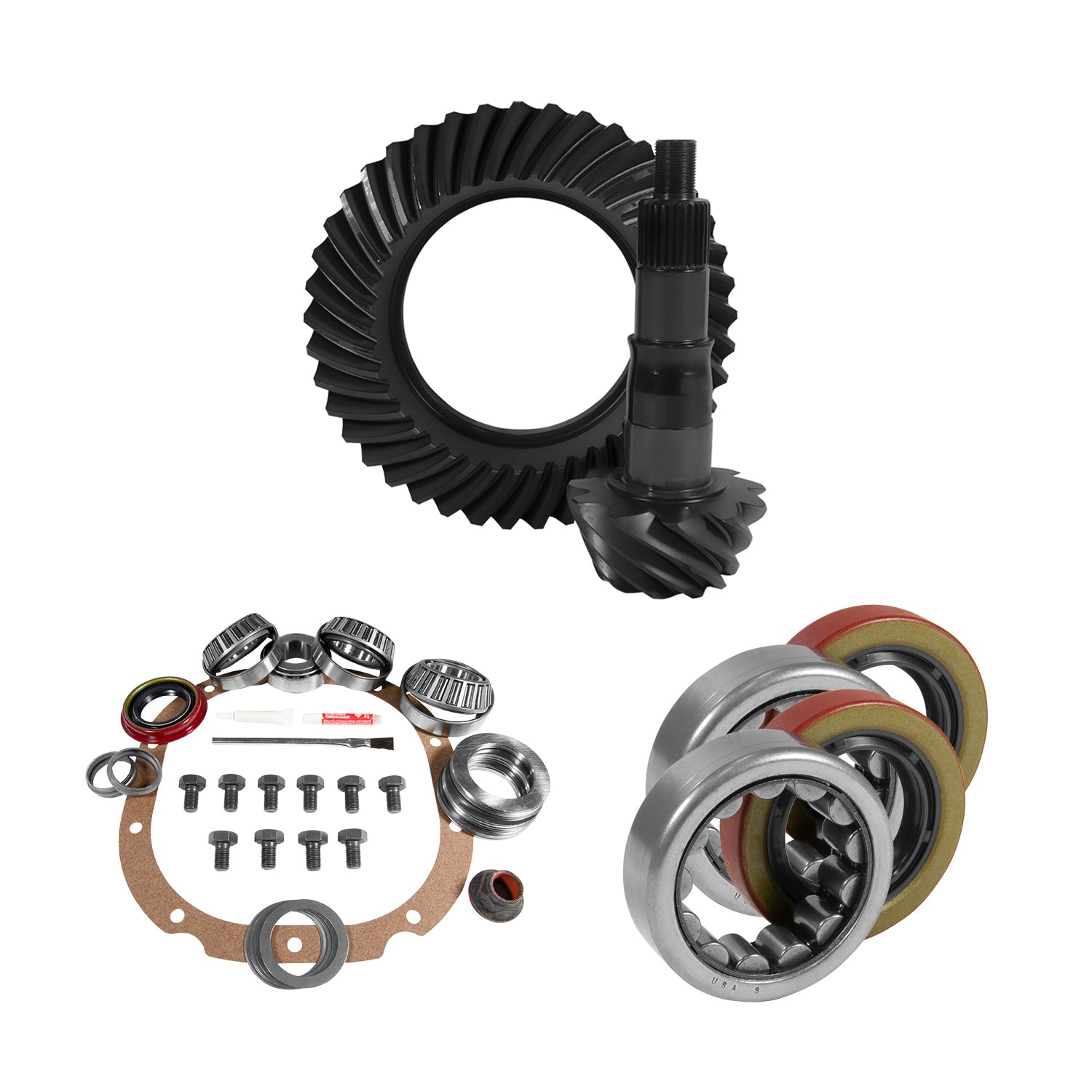 8.8 Inch Ford 3.55 Rear Ring & Pinion Install Kit 2.25 Inch OD Bearings & Seals 8.8 Ford 3.55 Rear R&P / Install Kit Package With Ak 1563 Bearings (2.25 Inch Od) Yukon Gear & Axle-5