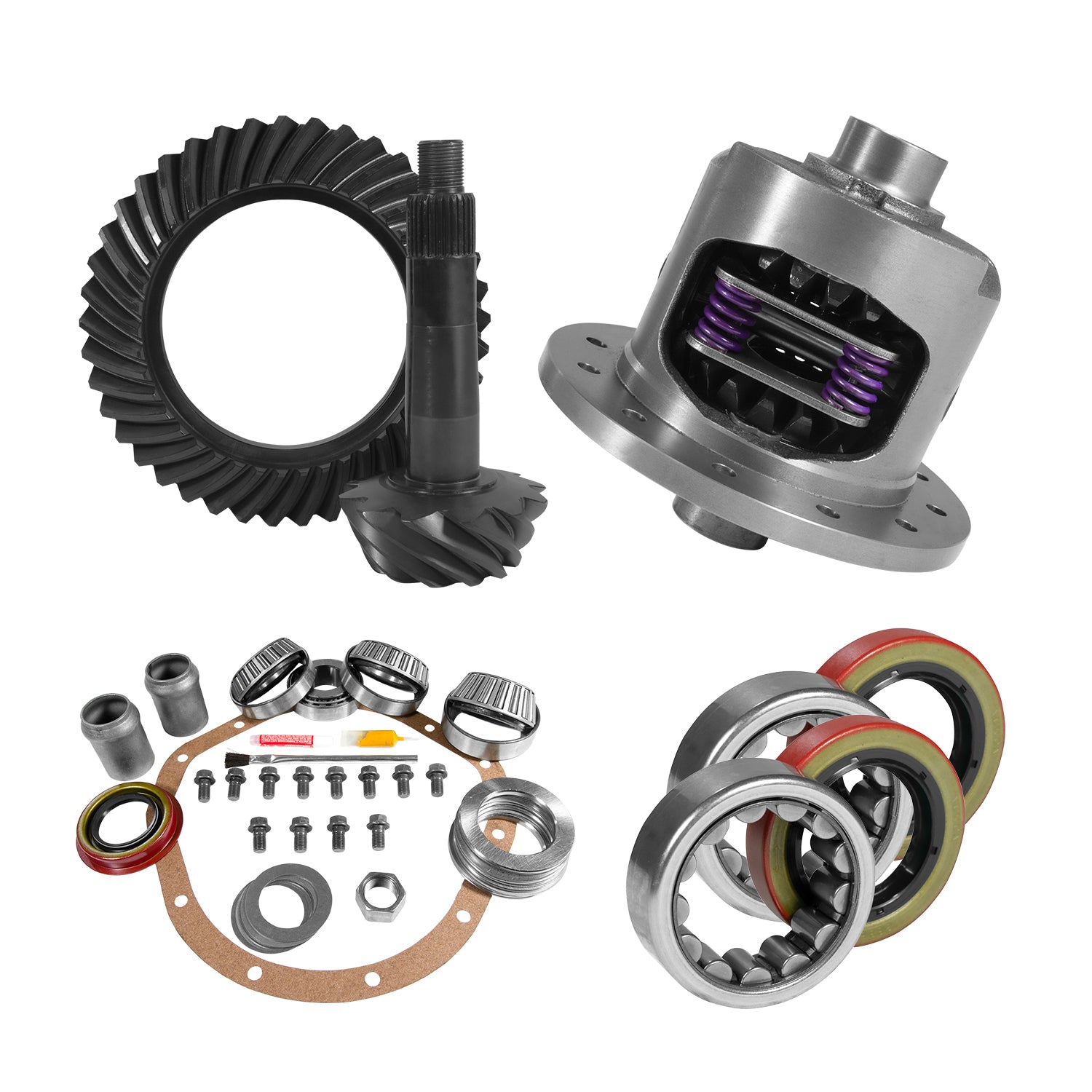 8.875 Inch GM 12T 3.08 Rear Ring & Pinion Install Kit 30 Spline Posi Bearings 12T GM 3.08 Rear R&P / Install Kit Package With 30 Spline Posi & Ak 1559 Yukon Gear & Axle-6