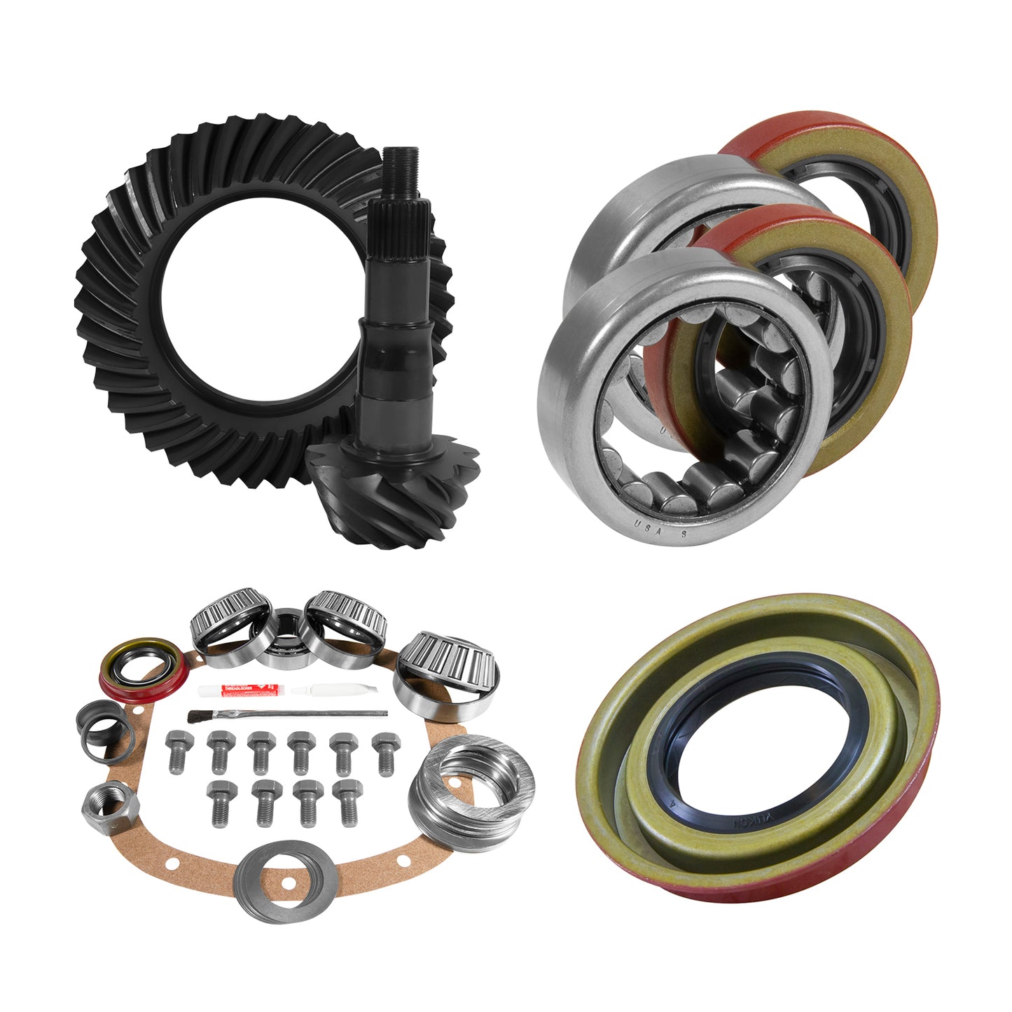 7.5 Inch /7.625 Inch GM 3.73 Rear Ring & Pinion Install Kit 2.25 Inch OD Bearings 7.5 Inch / 7.625 Inch GM 3.73 Rear R&P / Install Kit Package With Ak 1563 Bearings (2.25 Inch Od) '82& Up Yukon Gear & Axle-6