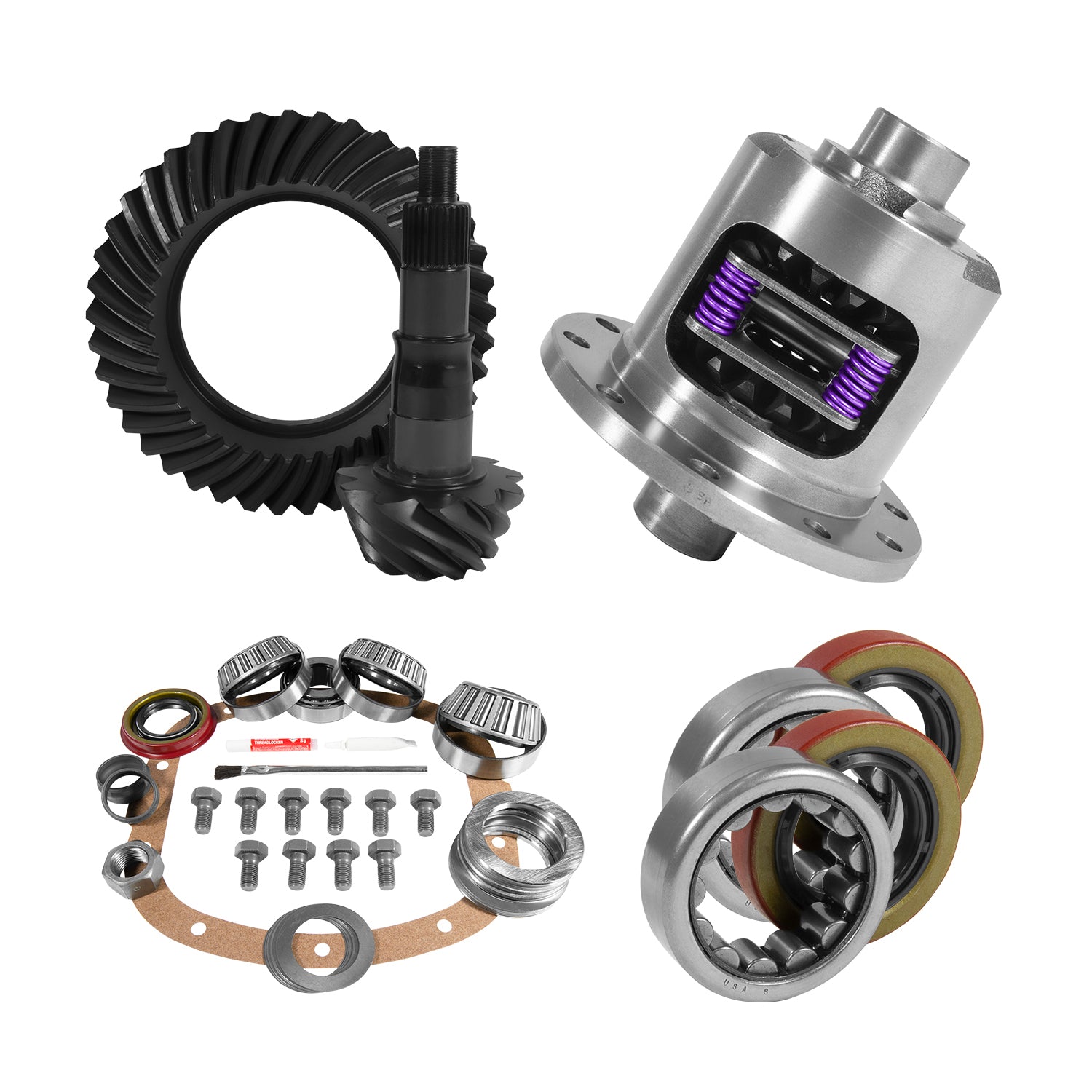7.5 Inch GM 3.23 Rear Ring & Pinion Install Kit 26 Spline Posi 2.25 Inch Bearings 7.5 Inch GM 3.23 Rear R&P / Install Kit Package With 26 Spline Posi & Ak 1563 Bearings (2.25 Inch Od) Yukon Gear & Axle-6