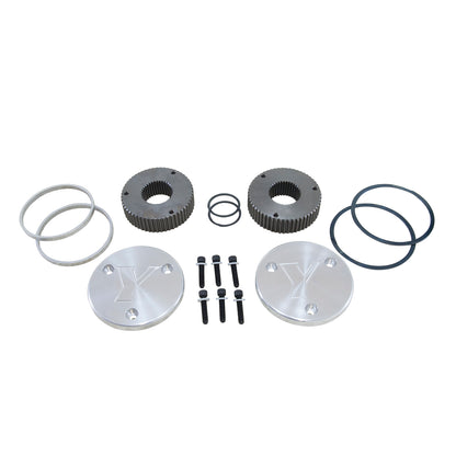 Hardcore Drive Flange Kit Dana 60 35- Spline Outer Stubs With Engraved Caps Hardcore Flange Set D60 35 Spline Engraved Both Sides Yukon Gear & Axle