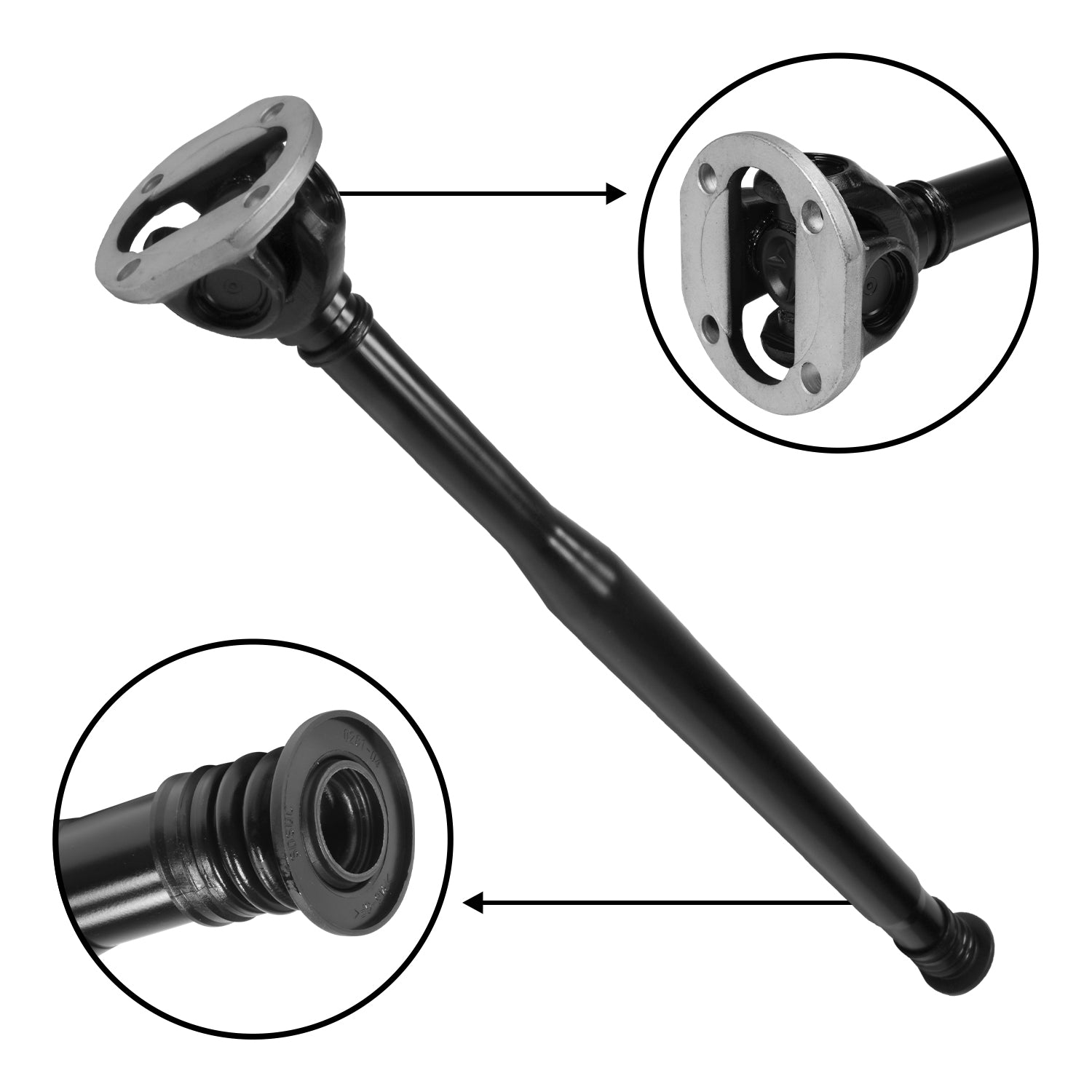 Front Driveshaft For Mercedes, 25.75ќ Flange To Slip Yoke USA Standard Gear-3