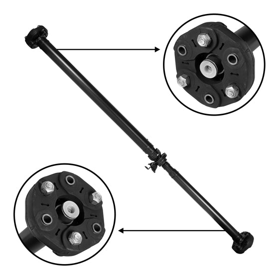 Std 2 Piece Rear Driveshaft, '04-'09 Cadillac Srx 3.6L Rwd, 64.5 Inch FTF USA Standard Gear