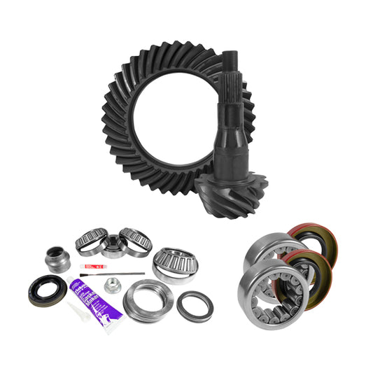 9.75 Inch Ford 3.55 Rear Ring & Pinion, Install Kit, Axle Bearing & Seal USA Standard Gear