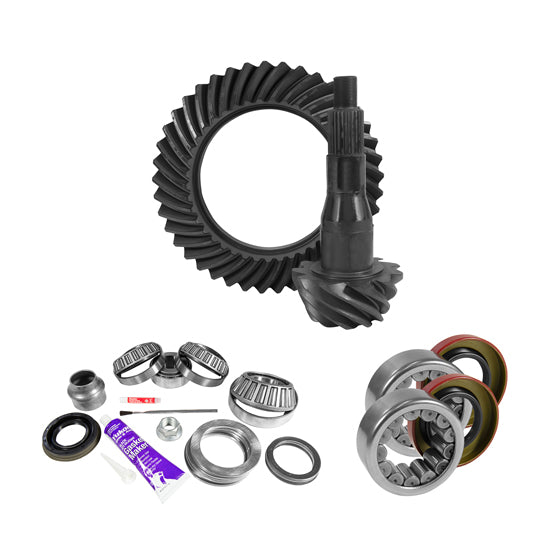 9.75 Inch Ford 3.73 Rear Ring & Pinion, Install Kit, Axle Bearing & Seal USA Standard Gear