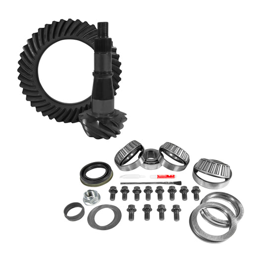 9.5 Inch GM 4.56 Rear Ring & Pinion, Install Kit, Axle Bearing & Seals USA Standard Gear