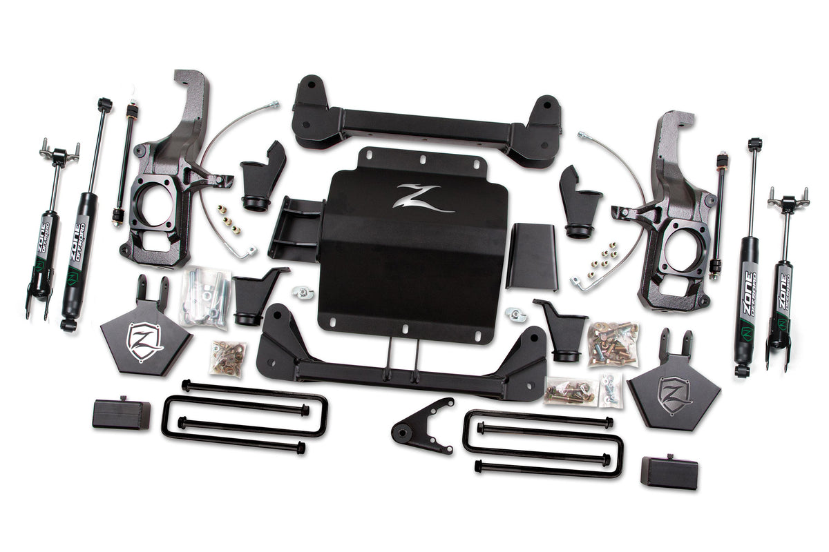 11-19 Silverado/Sierra 2500HD/3500HD 5.0 Inch Lift Kit With Top Overload With Fox Adventure Shocks Zone Offroad