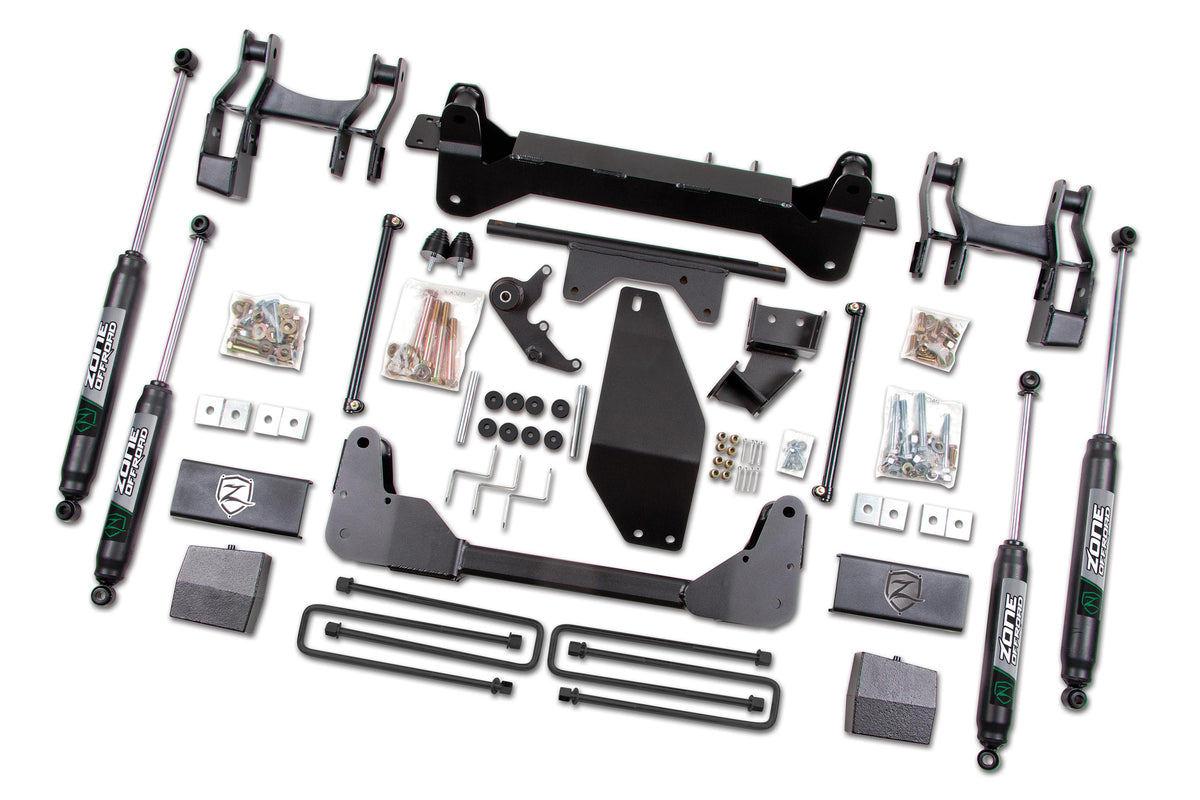 88-98 K1500/K2500 92-97 Yukon 95-98 Tahoe 6 LUG 4WD 6 Inch Lift Kit With Nitro Shocks Zone Offroad-1