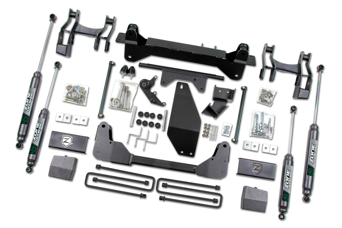 88-98 K1500/K2500 92-97 Yukon 95-98 Tahoe 6 LUG 4WD 6 Inch Lift Kit With Nitro Shocks Zone Offroad-3