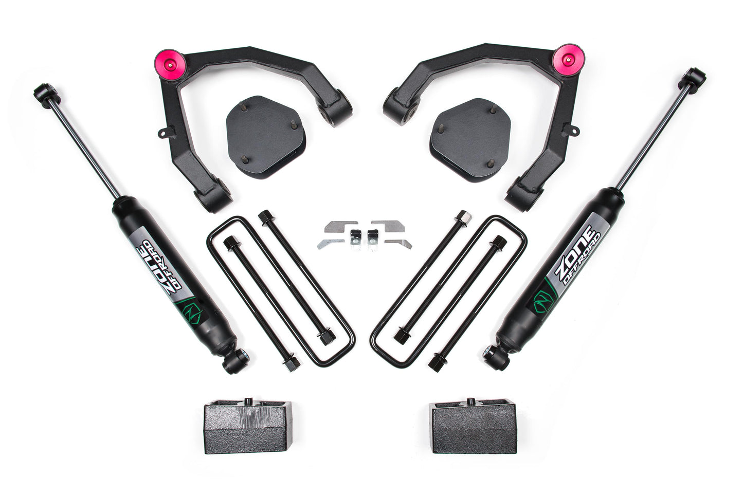 07-13 Chevy 1500 2WD 3.5 Inch Lift Kit With Nitro Shocks UCA Zone Offroad-1